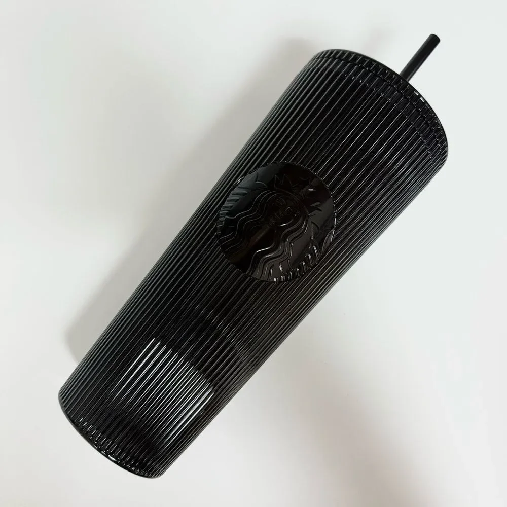 STARBUCKS 24oz TUMBLER LIMITED EDITION BEST MOST FAVORITE BLACK SHINY TEXTURED